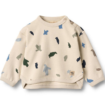 Baby Sweatshirt LS Emery offwhite Penguins - Wheat